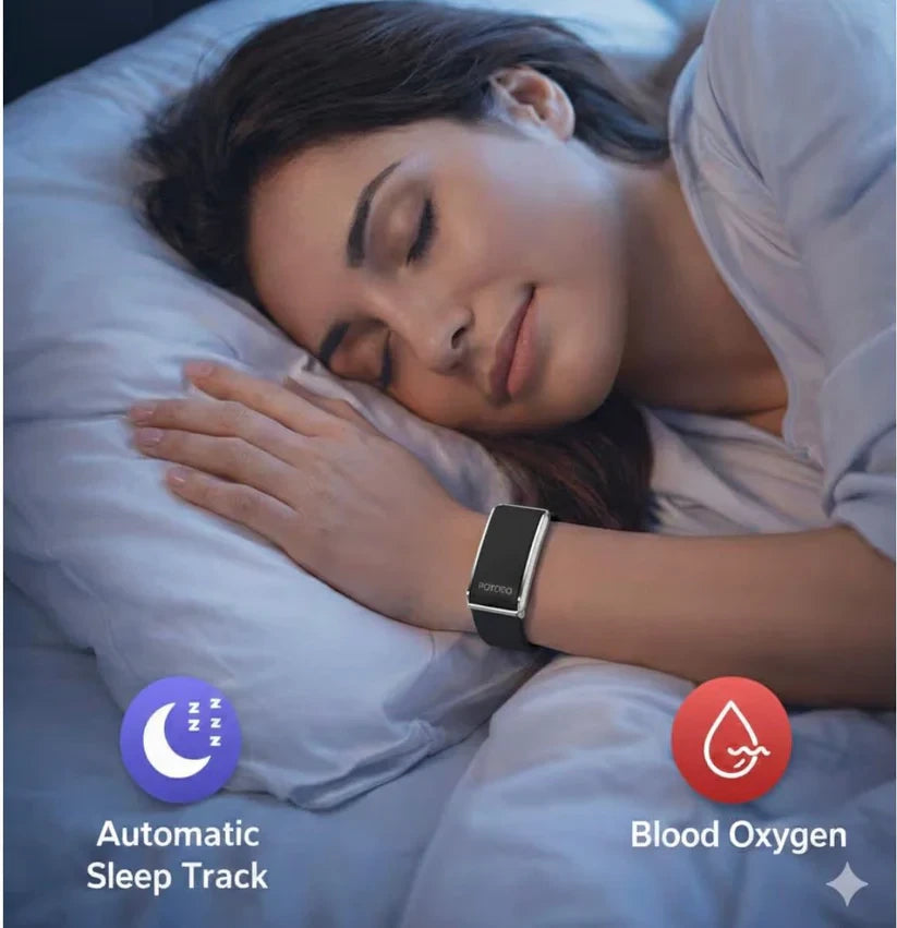 Porodo TrackFit Smart Fitness Band | IP68 Water Resistant | 30-Day Battery | Fitness & Health Monitoring